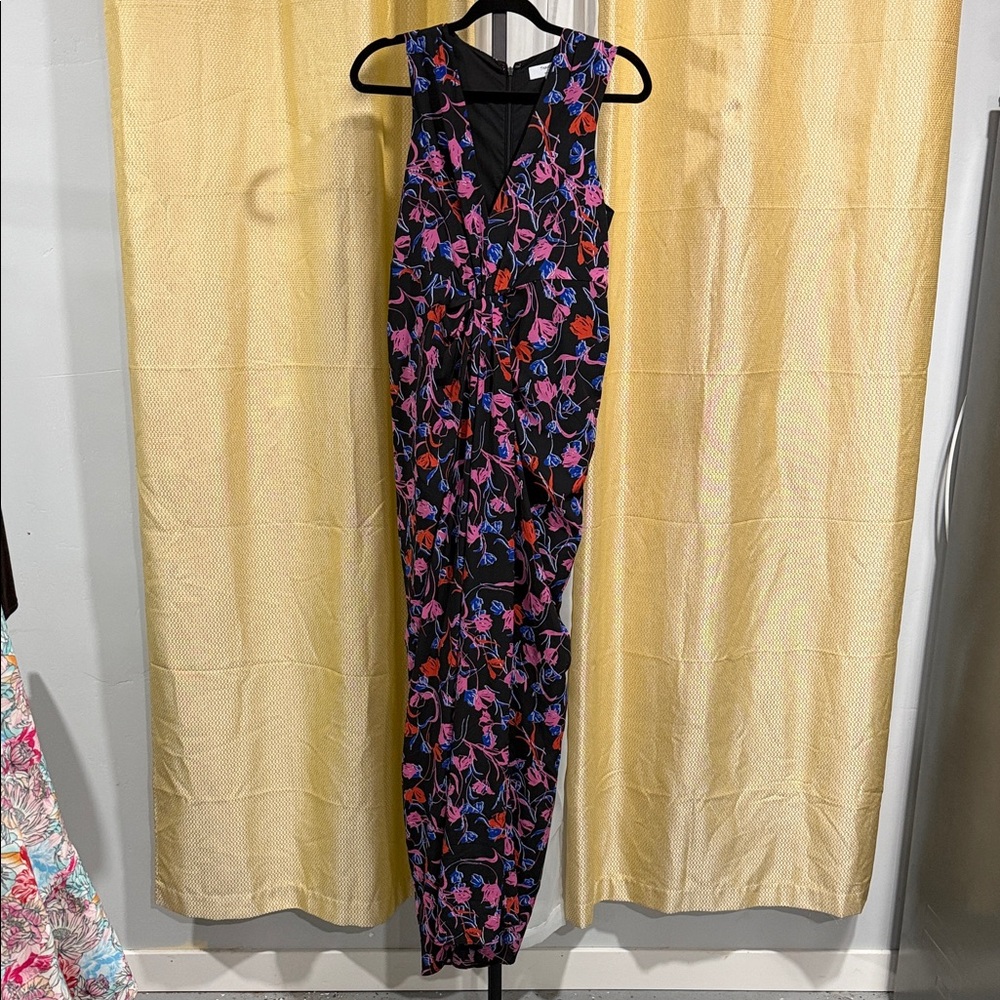 Thakoon Black with Pink and Blue Floral Design